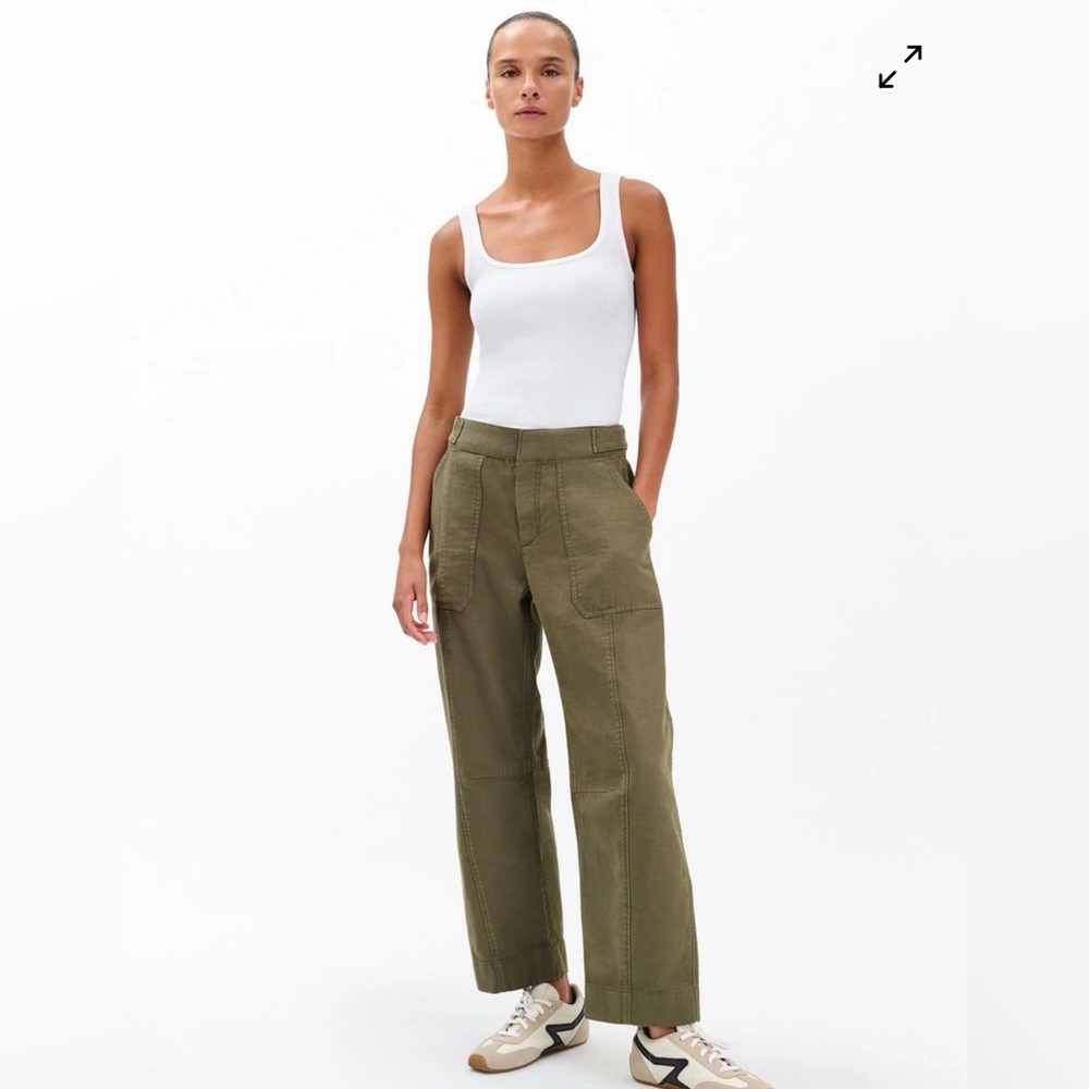 Rag & Bone Anita Cropped Olive Wide Leg Pants